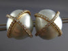 ESTATE EXTRA LARGE .94CT DIAMOND & AAA SOUTH SEA PEARL 18K ROSE GOLD 3D EARRINGS
