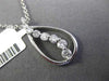 ESTATE .50CT DIAMOND 14K WHITE GOLD CLASSIC TEAR DROP GRADUATING JOURNEY PENDANT