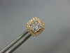 ESTATE .68CT DIAMOND 18KT WHITE GOLD CLUSTER SQUARE HALO CLASSIC STUD EARRINGS