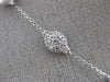 ESTATE 1.0CT DIAMOND 14KT WHITE GOLD 3D MATTE & SHINNY BY THE YARD LOVE NECKLACE
