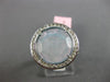 ESTATE LARGE 4.52CT DIAMOND & AAA BLUE QUARTZ 14KT WHITE GOLD OPEN FILIGREE RING