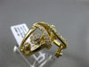 ESTATE EXTRA LARGE .45CT DIAMOND 14KT YELLOW GOLD 3D FLOWER FLOATING FUN RING