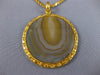 ANTIQUE EXTRA LARGE & LONG AAA BRAZILIAN AGATE 22KT YELLOW GOLD NECKLACE #26528