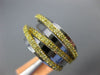ESTATE WIDE 1.0CT FANCY YELLOW DIAMOND 18K WHITE & YELLOW GOLD 3D MULTI ROW RING