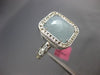 ESTATE LARGE 4.02CT DIAMOND & AAA BLUE QUARTZ 14KT WHITE GOLD SQUARE HALO RING