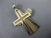 ESTATE 14KT WHITE & YELLOW GOLD 3D HANDCRAFTED FLOATING CROSS PENDANT #24784