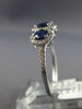 ESTATE 1.55CT DIAMOND & AAA SAPPHIRE 14K WHITE GOLD THREE STONE ANNIVERSARY RING