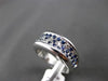 ANTIQUE 1.58CT DIAMOND & SAPPHIRE 18K WHITE GOLD 3 ROW WEDDING ANNIVERSARY RING