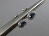 ESTATE 1.42CT DIAMOND & SAPPHIRE 14K WHITE GOLD ROUND HALO CLASSIC STUD EARRINGS