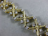 ESTATE WIDE 1.5CT DIAMOND 14KT YELLOW GOLD 3D X LOVE SNOW FLAKE TENNIS BRACELET