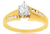 ESTATE .56CT DIAMOND 14KT YELLOW GOLD MARQUISE & ROUND CLASSIC ENGAGEMENT RING