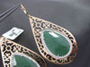 ESTATE LARGE 1.39CT DIAMOND & AVENTURINE 14K WHITE & ROSE GOLD FILIGREE EARRINGS