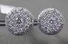 ESTATE LARGE 1.08CT DIAMOND 18KT WHITE GOLD CLUSTER HALO FILIGREE STUD EARRINGS