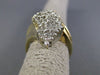 ESTATE LARGE 1.36CT DIAMOND 14KT WHITE & YELLOW GOLD 3D COCKTAIL RING #7368