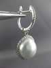 ESTATE .64CT DIAMOND & AAA SOUTH SEA PEARL 18KT WHITE GOLD HALO HANGING EARRINGS