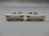 ESTATE LARGE 14K WHITE & YELLOW GOLD ITALIAN RECTANGULAR BAR CUFF LINKS #21201