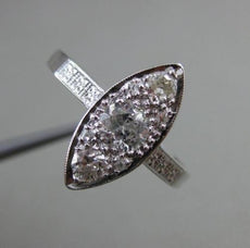 ANTIQUE .50CT OLD MINE ROUND DIAMOND PLATINUM 3D MARQUISE FILIGREE RING #23681
