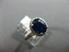 ESTATE LARGE 2.35CT DIAMOND & AAA OVAL SAPPHIRE 14KT WHITE GOLD ENGAGEMENT RING