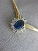 ESTATE 1.10CT DIAMOND & AAA SAPPHIRE 14KT YELLOW GOLD 3D FLOWER NECKLACE #13011