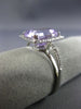 ESTATE LARGE 3.43CT DIAMOND & AAA AMETHYST 14K WHITE GOLD HALO ENGAGEMENT RING