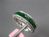 ESTATE WIDE 1.53CT AAA EMERALD 18KT WHITE GOLD 3D SEMI ETERNITY ENGAGEMENT RING
