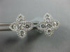 ESTATE .91CT DIAMOND 18KT WHITE GOLD 3D 4 LEAF CLOVER FLOWER STAR STUD EARRINGS