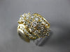 ESTATE EXTRA LARGE 1.5CT ROUND CUT DIAMOND 14K YELLOW GOLD CLUSTER COCKTAIL RING