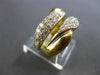 ESTATE WIDE 1.40CT DIAMOND 18KT YELLOW GOLD 2 ROW INSERT RING E/F VVS #10033