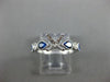 ESTATE .96CT DIAMOND & AAA SAPPHIRE 14K WHITE GOLD 3D SEMI MOUNT ENGAGEMENT RING