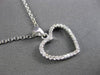 ESTATE .17CT DIAMOND 14K WHITE GOLD CLASSIC OPEN HEART PENDANT & CHAIN BEAUTIFUL