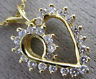 ESTATE .40CT ROUND DIAMOND 14KT YELLOW GOLD 3D CLASSIC OPEN HEART PENDANT 12232