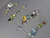 ESTATE LARGE & LONG 36.0CT AAA MULTI GEM 14KT WHITE GOLD 3D BY THE YARD NECKLACE