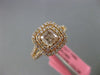 ESTATE LARGE GIA 1.13CT DIAMOND 18KT ROSE GOLD HALO SPLIT SHANK ENGAGEMENT RING