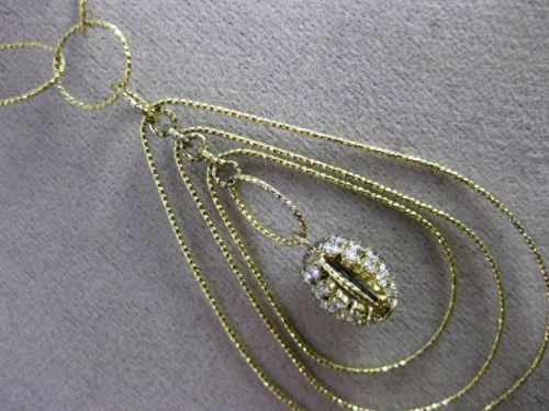 ESTATE EXTRA LARGE .90CT DIAMOND 14K YELLOW GOLD OVAL SPIDER WEB LARIAT NECKLACE