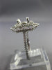 ESTATE .50CT DIAMOND 14K WHITE GOLD FLOWER ROUND HALO SEMI MOUNT ENGAGEMENT RING