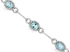 ESTATE WIDE 7.70CT DIAMOND & AAA AQUAMARINE 14KT WHITE GOLD HALO TENNIS BRACELET