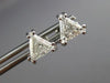 ESTATE 1.09CT DIAMOND 14KT WHITE GOLD 3D CLASSIC TRILLION STUD EARRINGS #25969