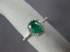 ESTATE .87CT DIAMOND & AAA EMERALD 14KT WHITE GOLD OVAL FRIENDSHIP PROMISE RING