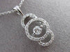 ESTATE .35CT DIAMOND 14KT WHITE GOLD 3D FILIGREE FLOATING CIRCULAR PENDANT CHAIN