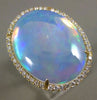 EXTRA LARGE 12.04CT DIAMOND & AAA OPAL 14KT YELLOW GOLD 3D OVAL FILIGREE RING