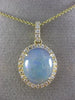 ESTATE 3.73CT DIAMOND & AAA OPAL 14KT YELLOW GOLD 3D CLASSIC OVAL HALO PENDANT