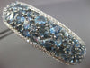 WIDE 20.44CT DIAMOND & AAA AQUAMARINE 18K WHITE GOLD 3D MULTI ROW CLUSTER BANGLE