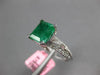 ESTATE 2.41CT DIAMOND & AAA EMERALD 18KT WHITE GOLD 3D SQUARE ENGAGEMENT RING