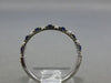 ESTATE .56CT DIAMOND & AAA SAPPHIRE 18KT WHITE GOLD 3D WEDDING ANNIVERSARY RING