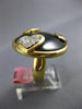 ESTATE LARGE .10CT DIAMOND & AAA ONYX 14KT YELLOW GOLD MULTI HEART CIRCULAR RING