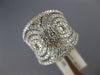ESTATE LARGE 1.25CT DIAMOND 14K WHITE GOLD FLOWER OPEN FILIGREE ANNIVERSARY RING