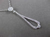 ANTIQUE .28CT DIAMOND 14KT WHITE GOLD ELONGATED TEAR DROP HANDCRAFTED PENDANT