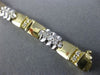 ESTATE WIDE 1.16CT DIAMOND 14KT WHITE & YELLOW GOLD FLOWER LINK TENNIS BRACELET