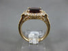 LARGE 4.20CT DIAMOND & AAA RHODOLITE 14KT ROSE GOLD SQUARE HALO ENGAGEMENT RING