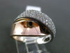 ESTATE WIDE .74CT DIAMOND 14KT WHITE & ROSE GOLD 3D PUFFED X LOVE RING 13mm WIDE